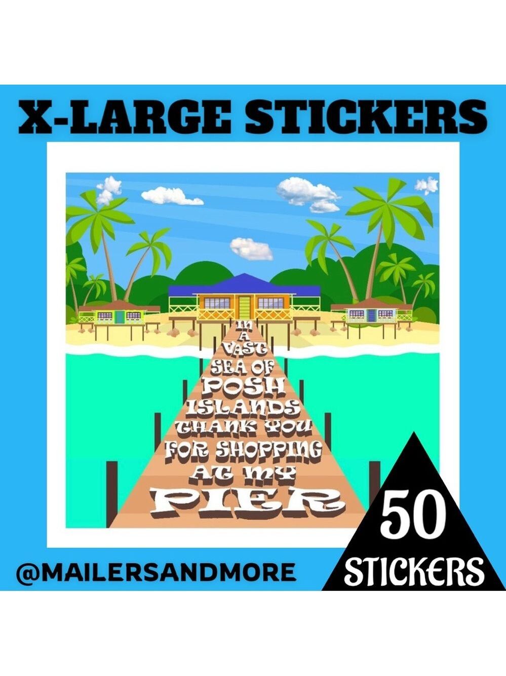 50 Square Stickers Tropical Island PRICE IS FIRM
